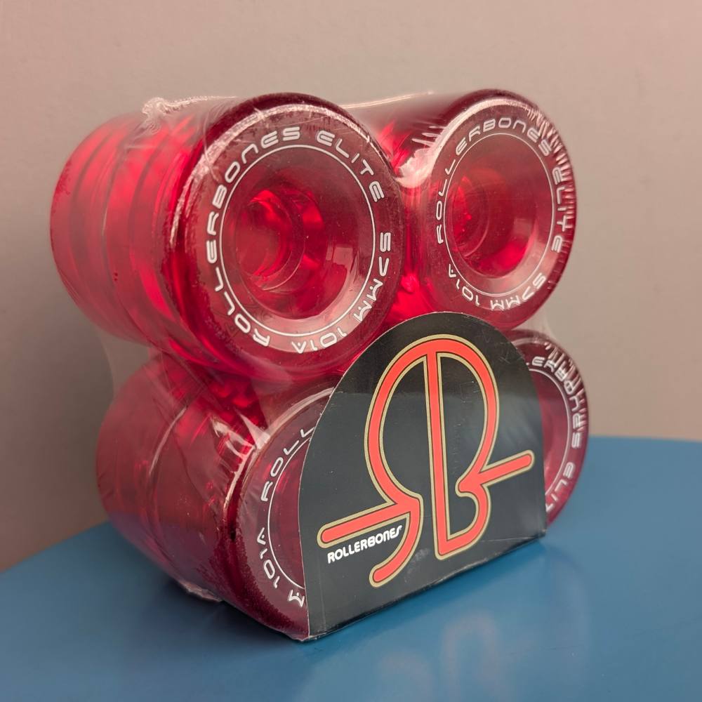 Rollerbones Art Elite Artistic Indoor Wheels Clear Red 57mm 101A - 8 Pack - Lucky 