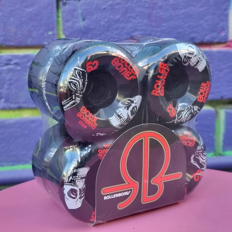 Rollerbones Bowl Bombers Roller Skate Wheels Black 103A - 8 Pack - Lucky Skates