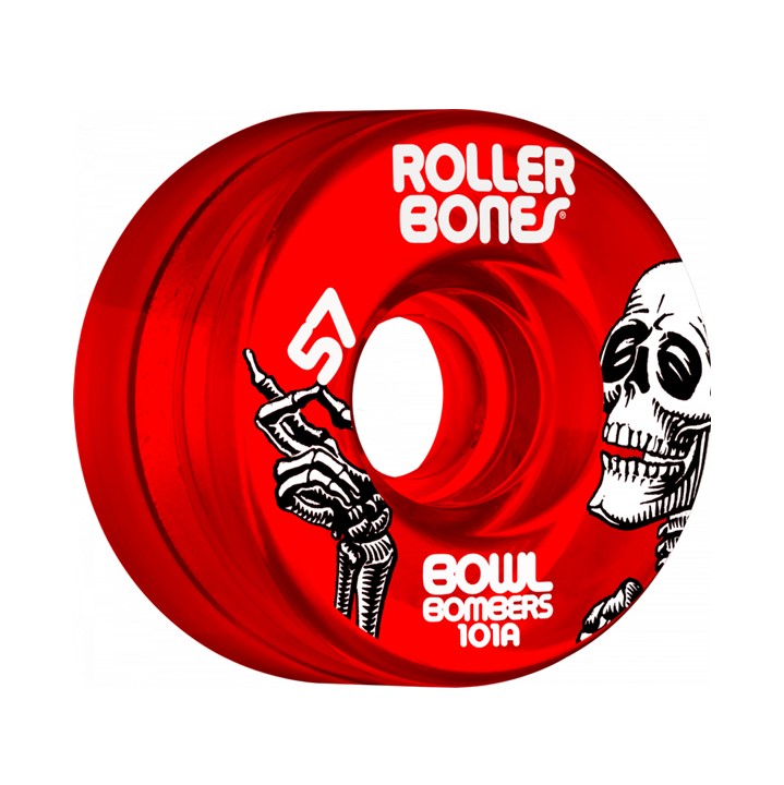 Rollerbones Red Bowl Bombers Roller Skate Park Wheels Red 101A 57mm - Lucky Skates