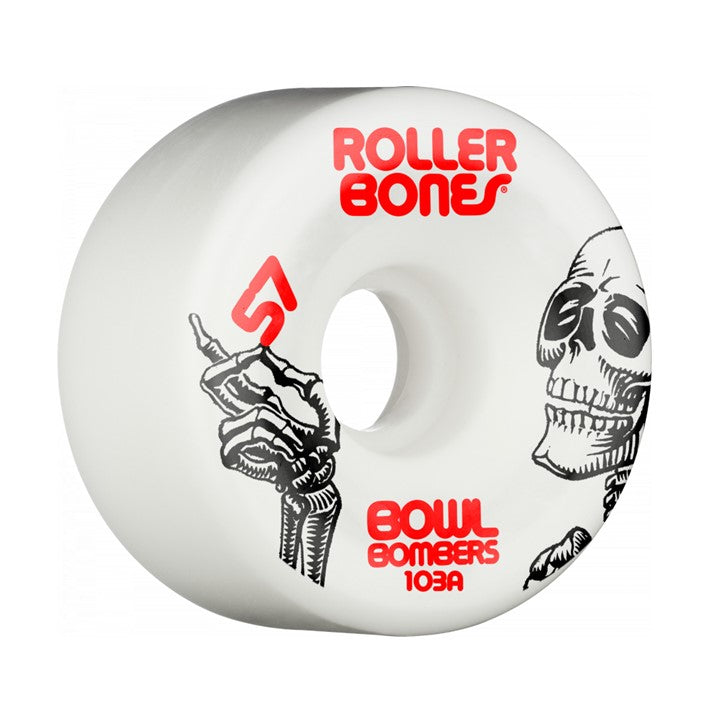 Rollerbones White Bowl Bombers Wheels - Lucky Skates