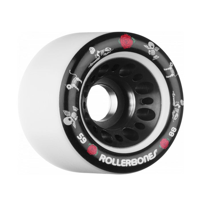 white roller skate wheel with black hub