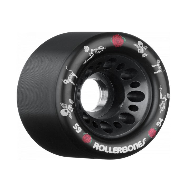 Rollerbones Day of Dead Indoor Roller Skate Wheels Black 59mm 94a - Lucky Skates