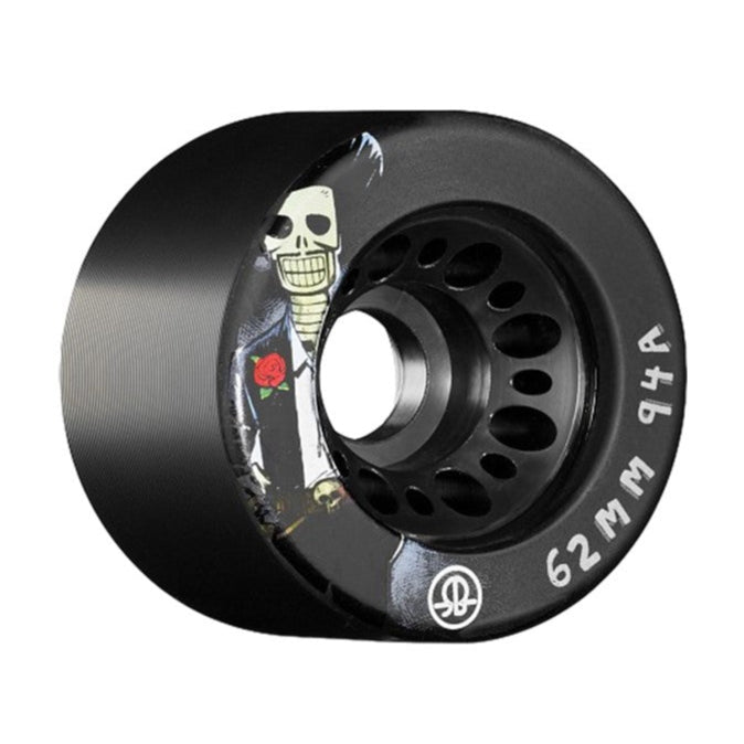 Rollerbones Day of the Dead Indoor Roller Skate Wheels Black - 4 Pack - Lucky Skates