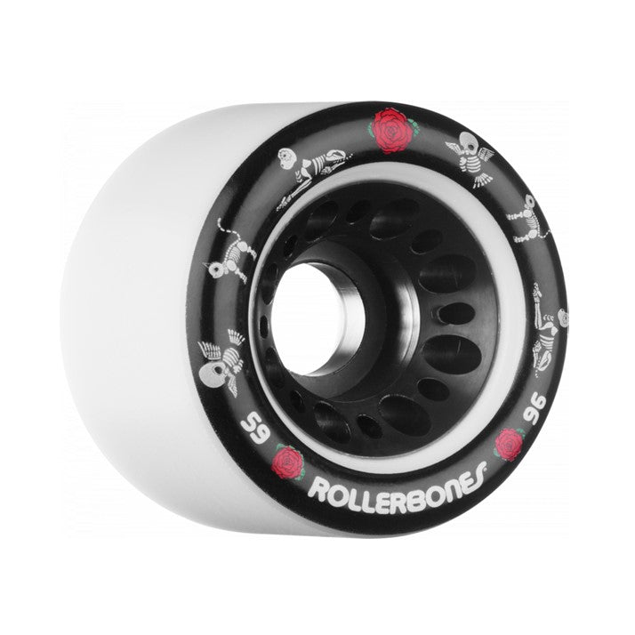Rollerbones Day of Dead Indoor Roller Skate Wheels White - 4 Pack - Lucky Skates