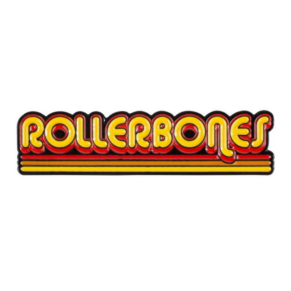 Rollerbones Retro Script Lapel Pin - Lucky Skates 