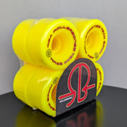 Rollerbones Team Logo Yellow Roller Skate Wheels 57mm 98A 8 Pack - Lucky 