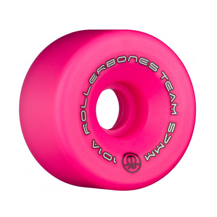 Rollerbones Team Logo Indoor Roller Skate Wheels Neon Pink 57mm 101a - Lucky Skates