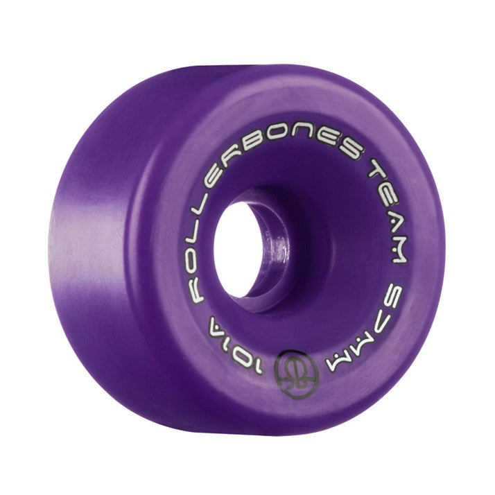 Rollerbones Team Logo Indoor Roller Skate Wheels Purple 57mm 101a 8 Pack - Lucky Skates 