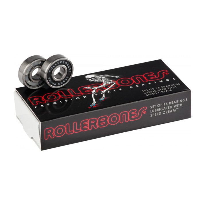 Rollerbones Skate Bearings Black - 16 Pack - Lucky Skates