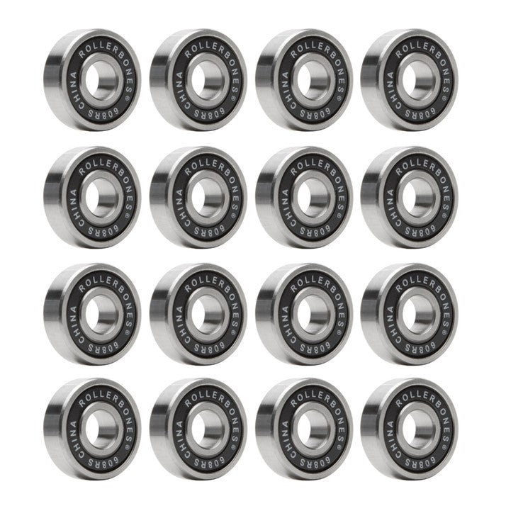 Rollerbones Black Skate Bearings (16) - Lucky Skates