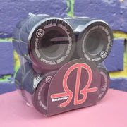 Rollerbones Team Logo Roller Skate Wheels Black 57mm 98A - 8 Pack - Lucky Skates