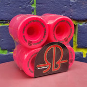 Rollerbones Team Logo Roller Skate Wheels Pink 57mm 101A - 8 Pack - Lucky Skates