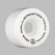 Rollerbones Team Logo Roller Skate Wheels White 57mm 101a - Lucky Skates