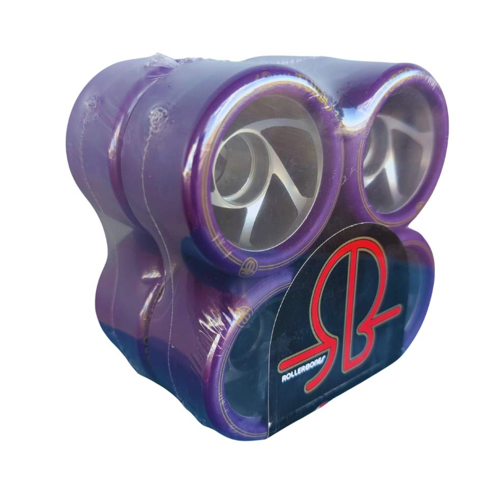 Rollerbones Turbo Alloy Roller Skate Wheels Purple 62mm 101A - 8 pack - Lucky Skates