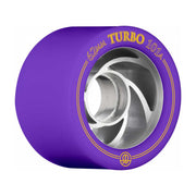 Rollerbones Turbo Alloy Roller Skate Wheels Purple 62mm 101A Purple Silver Alloy Hub- Lucky Skates