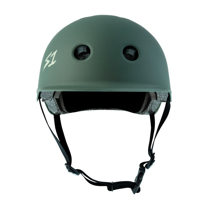 S-One Lifer Brim Skate Helmet Ambush Green Matte - Certified - Lucky Skates