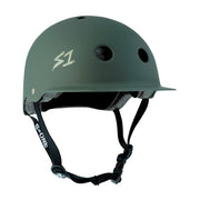 S-One Lifer Brim Skate Helmet Ambush Green Matte - Certified - Lucky Skates
