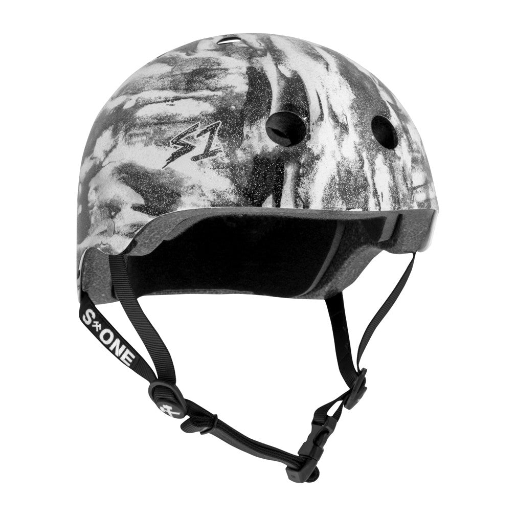 S-One Lifer Skate Helmet Black White Glitter Bomba Hache - Lucky Skates
