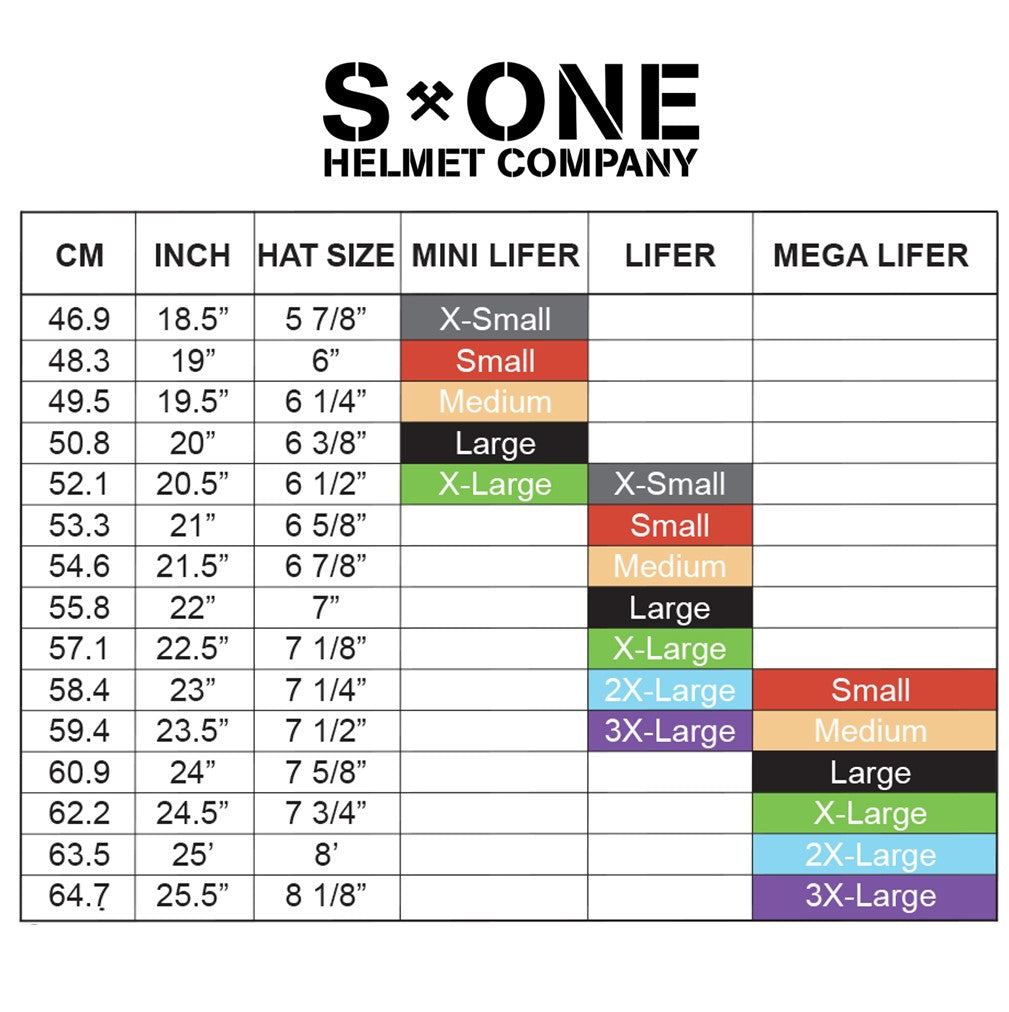 S-One Lifer Skate Helmet Size Chart  - Lucky Skates