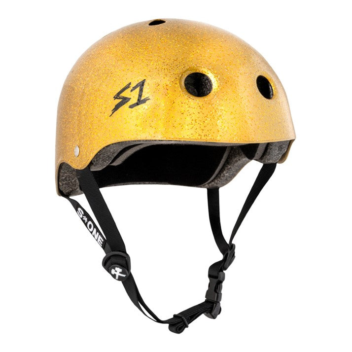 S1 Lifer Skate Helmet Gold Glitter Gloss  Certified - Lucky Skates
