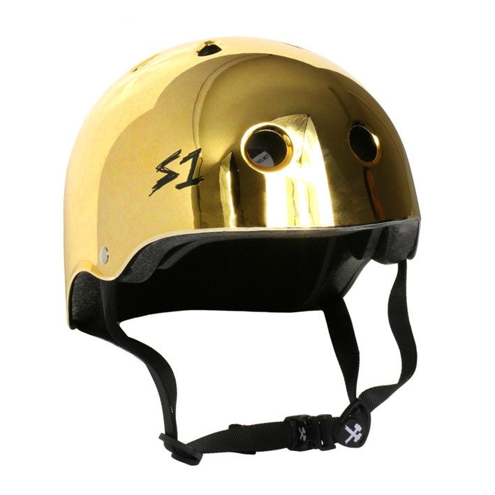 S-One Lifer Skate Helmet Gold Mirror - Certified - Lucky Skates