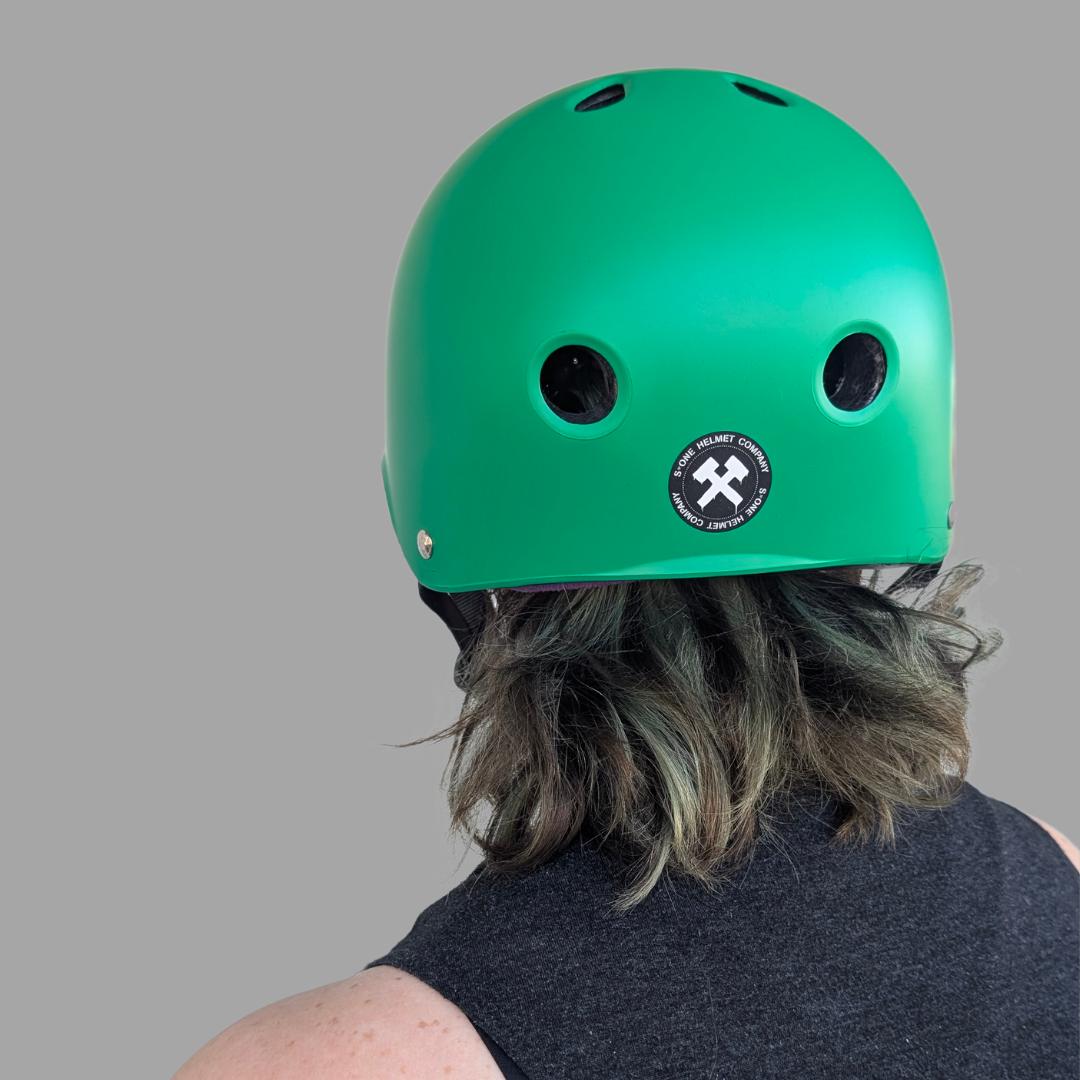 S-One Lifer Skate Helmet Kelly Green - Certified - Lucky Skates