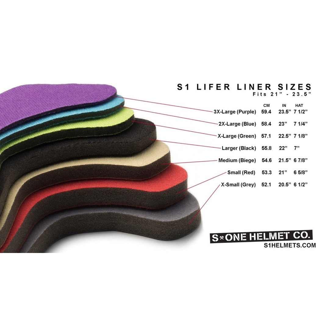 S-One Lifer Skate Helmet Foam Liner Liner Sizes x-small, small, medium, large, x-large, xx-large, xxx-large - Lucky Skates