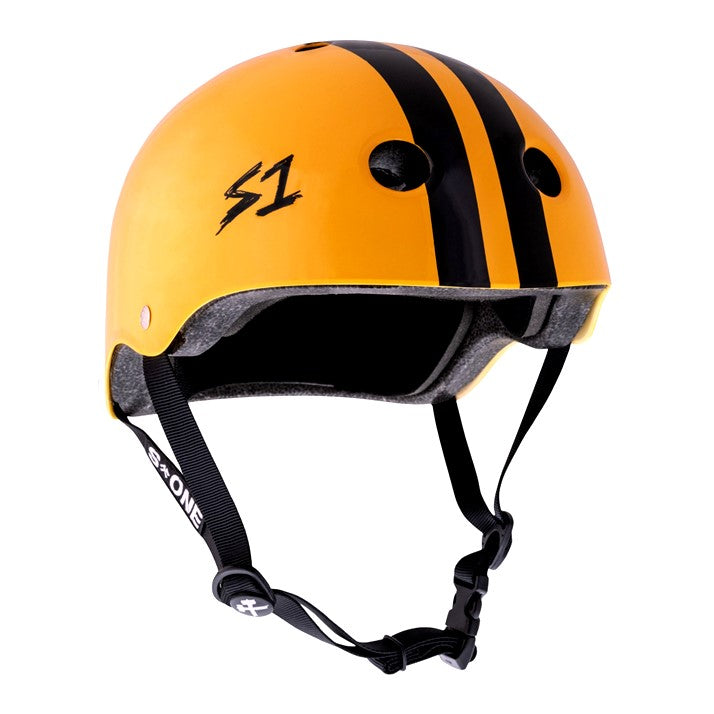 S-One Lifer Skate Helmet Orange Gloss/Black Stripe - Certified - Lucky Skates