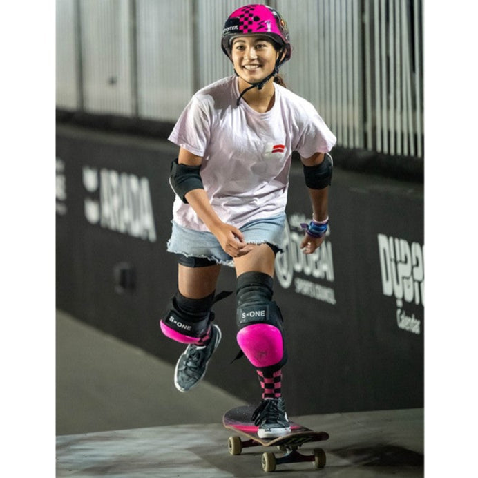 S-One Lifer Skate Helmet Pink Gloss/Black Checkers - Certified