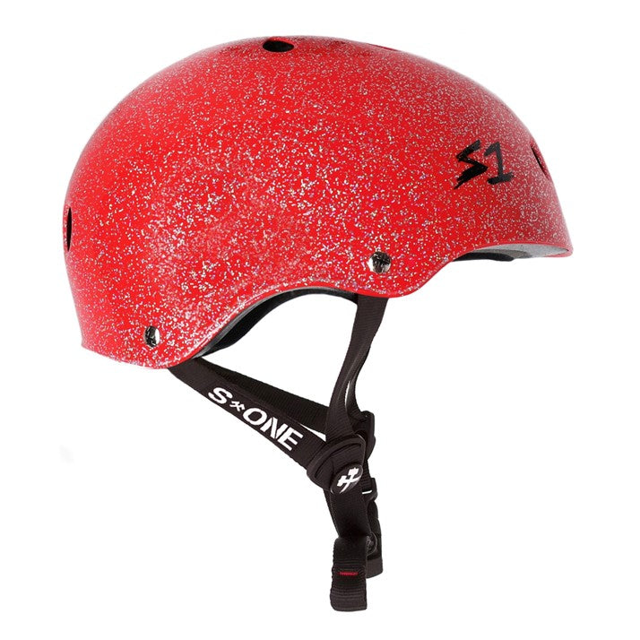 S-One Lifer Skate Helmet Red Glitter - Certified - Lucky Skates
