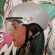 S1 Lifer Visor Helmet Gen 2 Silver Glitter - Lucky Skates