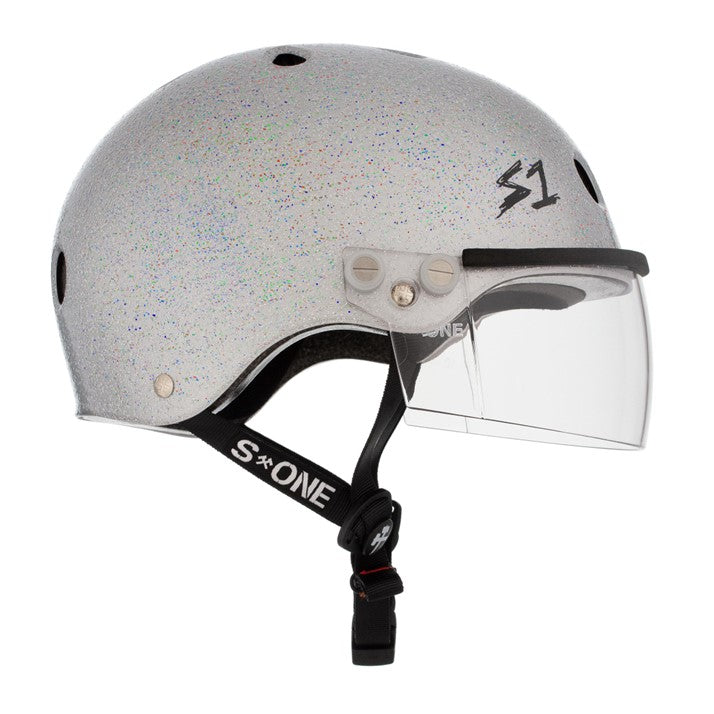 S1 Lifer Visor Helmet Gen 2 Silver Glitter - Lucky Skates Pty Ltd