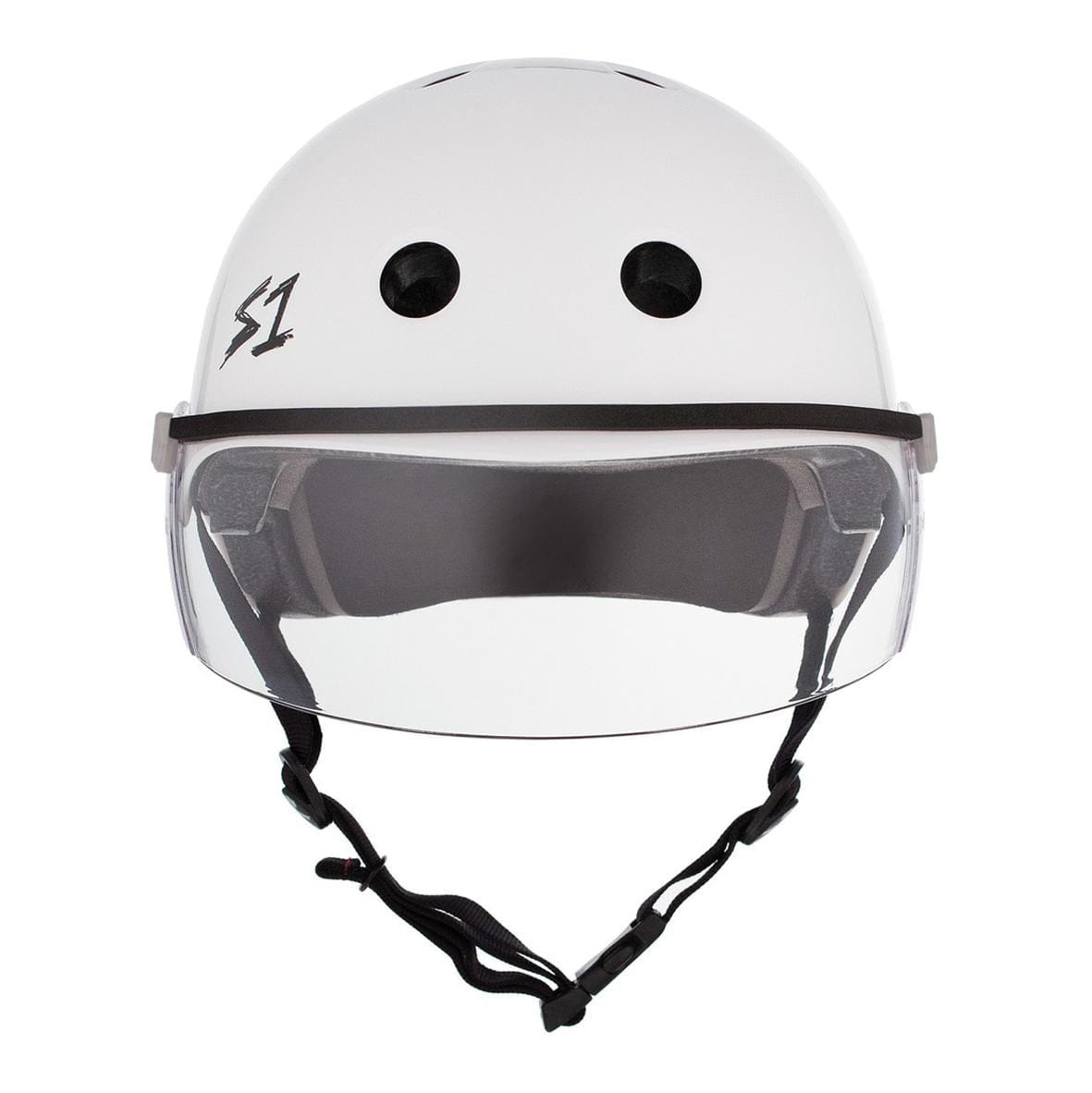 S-One Lifer Visor Skate Helmet Gen 2 White Gloss - Lucky Skates