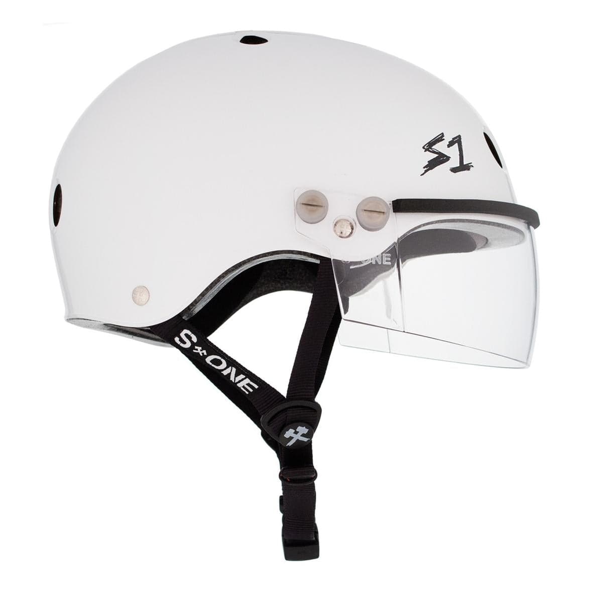 S-One Lifer Visor Skate Helmet Gen 2 White Gloss - Lucky Skates