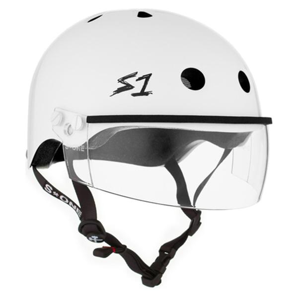 S-One Lifer Visor Skate Helmet Gen 2 White Gloss - Lucky Skates