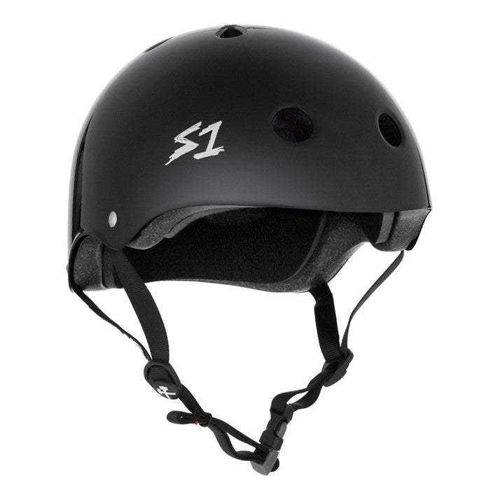 S1 Mega Lifer Skate Helmet Black Gloss - Certified - Lucky Skates