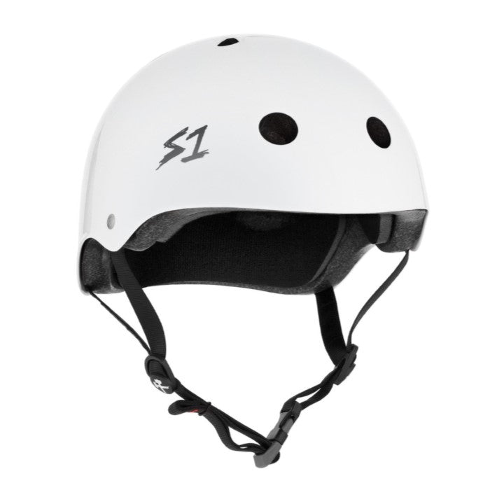 S1 Mega Lifer Skate Helmet White Gloss - Certified - Lucky Skates