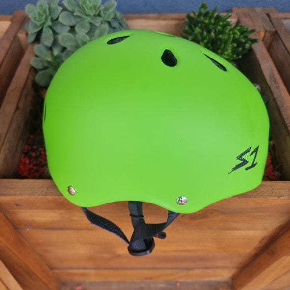 S-One Mini Lifer Skate Helmet Green Matte - Certified - Lucky Skates