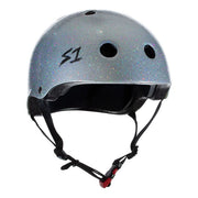 S1 kids Mini Lifer Skate Helmet Silver Glitter - Certified - Lucky Skates
