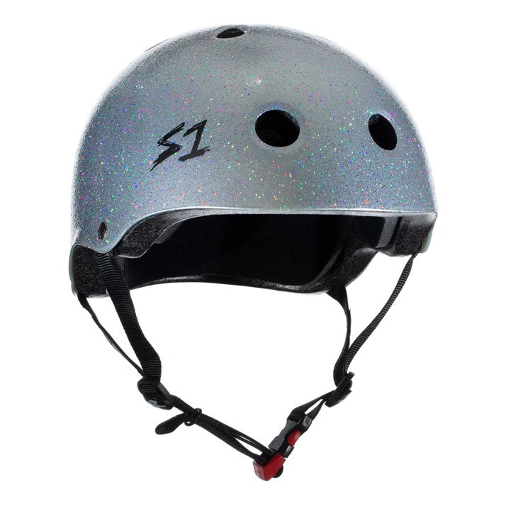 S1 kids Mini Lifer Skate Helmet Silver Glitter - Certified - Lucky Skates
