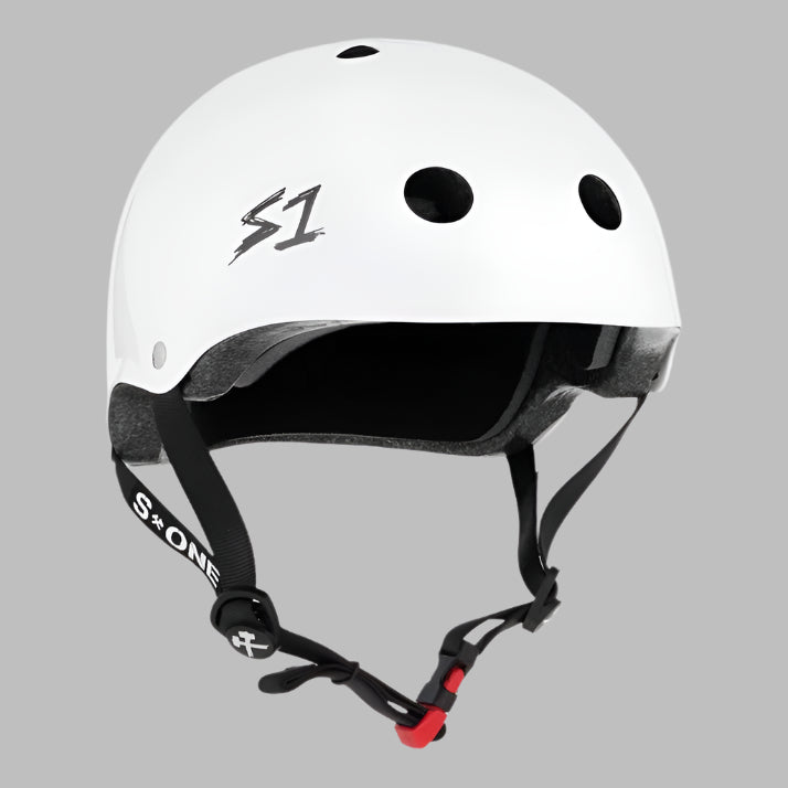 S1 Mini Kids Lifer Skate Helmet White Gloss - Certified - Lucky Skates