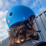 bright blue certified helmet