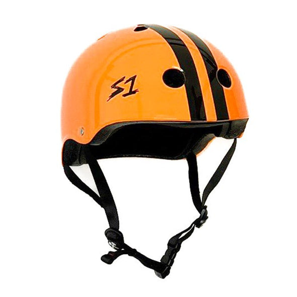 S1 Lifer Helmet Orange Gloss/Black Stripe - Certified