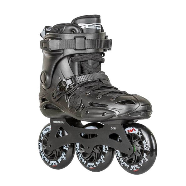 SEBA E3 110 Premium Black Tri Inline Skates - Lucky Skates