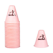 STACK OF SMALL PINK SLALOM TRICK CONES