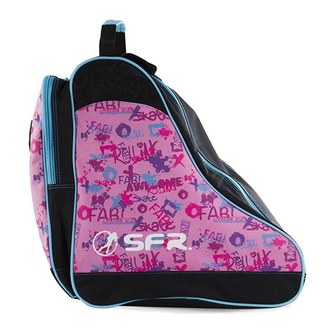 SFR Pink Graffiti Triangle Roller Skate Bag, Ice Skate Bag, Inline Skate Bag - Lucky Skates