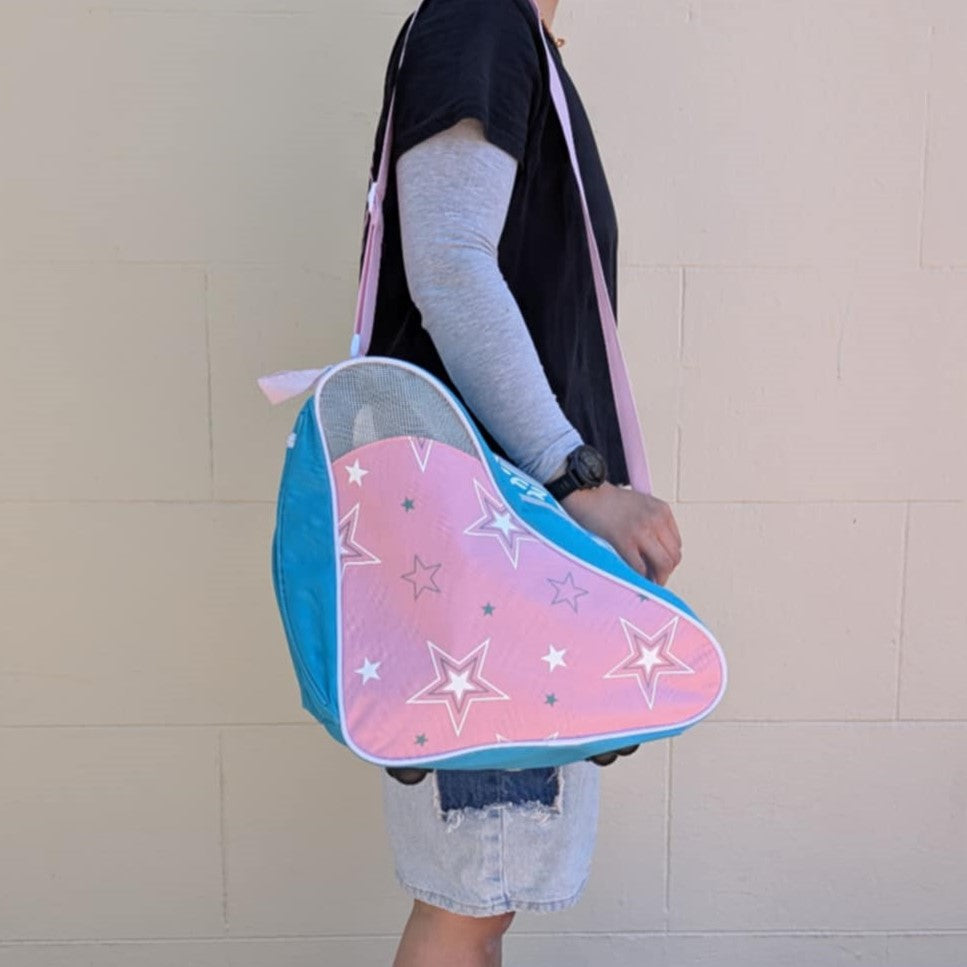 SFR Pink Teal Star Shoulder Skate Bag - Lucky Skates