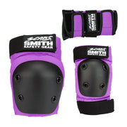 Smith Junior Tripack Protective Padding Set Purple Knee Pads, Elbow Pads, Wrist Guards - Lucky Skates