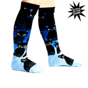Sock It To Me Cats In The Dark Junior Knee High Long Socks - Lucky Skates