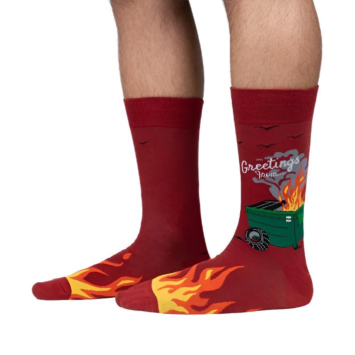 Sock It To Me  Dumpster Fire Mens Crew Socks - Lucky Skates